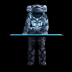 Wall Mural - Astronaut in darkness. Mixed media
