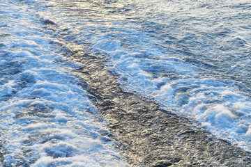 Wall Mural - sea and waves Wave caused by cruise ship