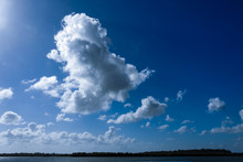 Magnificent White Cloud In Blue Sky. Australia.