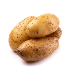 Wall Mural - Fresh potatoes isolated on a white background