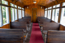 The Interior Of The Old Railway Car Of The Early 20th Century.