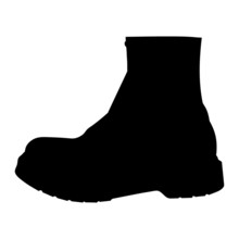 A Black And White Silhouette Of A Boot