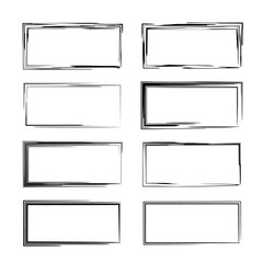 Set of black empy grunge frames.  Vector illustration.