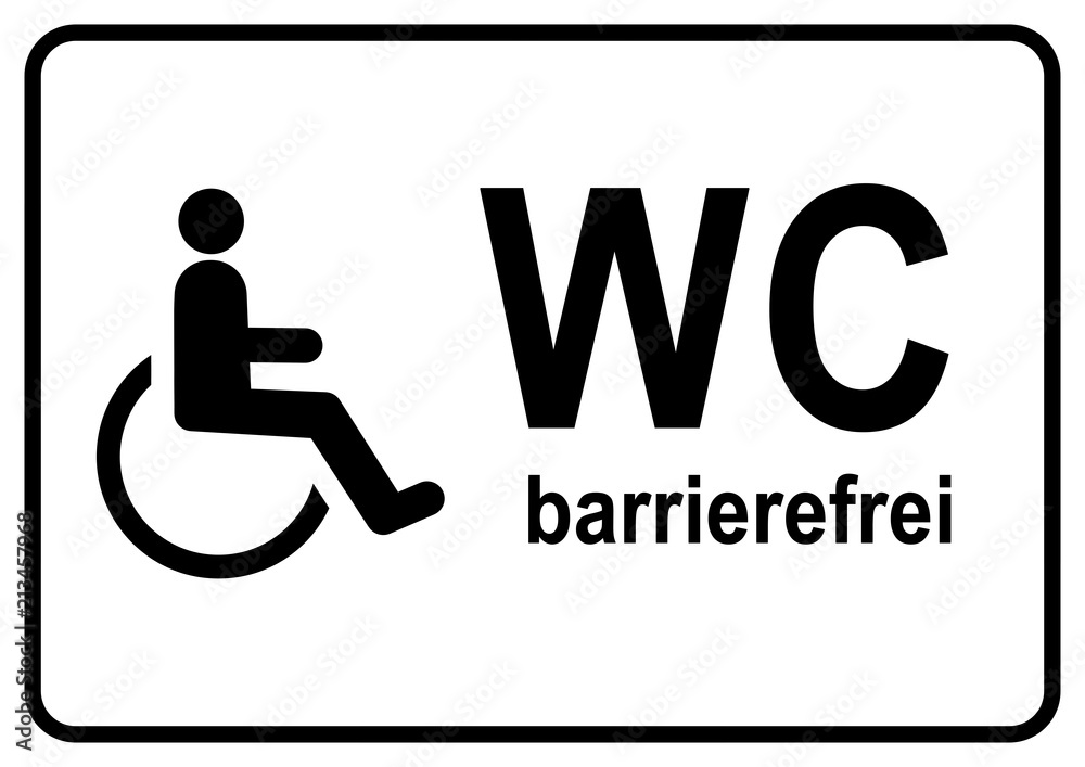 Symbolschild "Behinderten-WC" Selbstklebend – Aluminium, Durchmesser 80 Mm