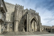 Fachada de la Catedral de Santa Maria de Tai , lugar de paso de los peregrinos del Camino de Santiago 