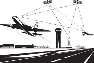 Air traffic management - vector illustration