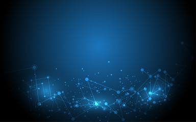 Wall Mural - abstract background connecting innovation dots and line communication concept