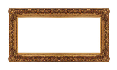 Gold vintage frame isolated