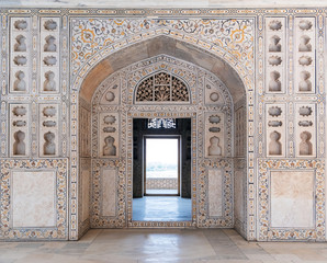 Agra Fort in Agra, Uttar Pradesh, India. UNESCO world heritage. Agra Fort designed and built by the great Mughal ruler Akbar, in about 1565 A.D.