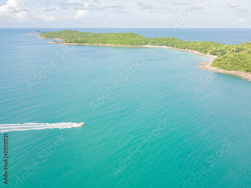 Aerial View Of The Sea And Mountains Of Koh Samet Thailand - 