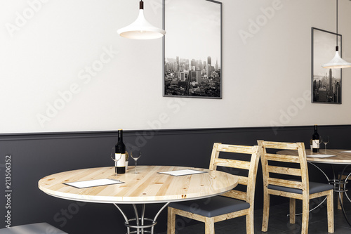 Modern Hipster Cafe With Wooden Furniture Kaufen Sie Diese
