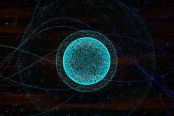 Poster - abstract dotwork halftone sphere