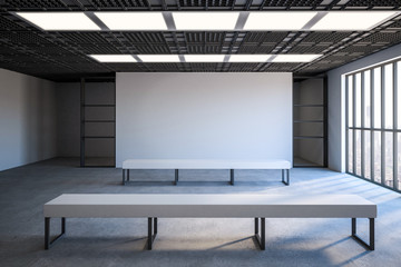 Poster - mockup wall in gallery hall