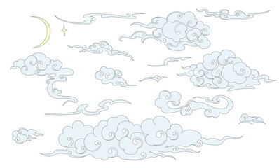 Set of clouds in Chinese style