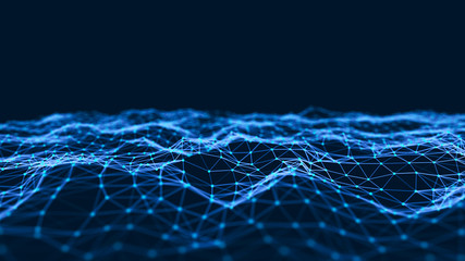 Leinwandbilder - Abstract technology background. Network connection structure. Science background. Big data digital background. 3d rendering.