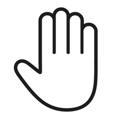 Hand gesture line icon set in modern geometric style with construction lines. Isolated illustration of human hands.