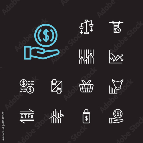 Trading Icons Set Invest Money And Trading Icons With Averaging - 
