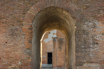 old ancient ruins of pompeii city destroyed by vesuvius volcano. most popular and famous place in it