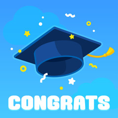 Wall Mural - Graduation celebration with graduate hat