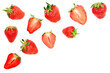 © kolesnikovserg - Strawberries isolated on white background with copy space for your text. Top view. Flat lay pattern