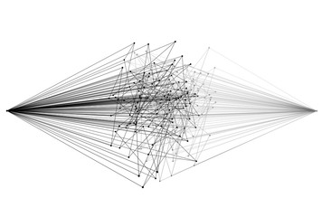 Poster - Wires. Digital data computer network. abstract shape with connection lines in technology concept isolated on white, 3d illustration