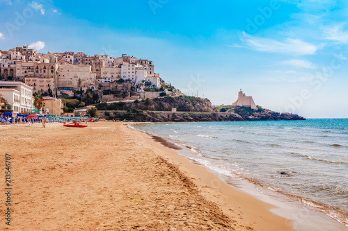 Beach And Sea Landscape With Sperlonga Lazio Italy Scenic Resort Town Village With Nice Sand Beach And Clear Blue Water In Picturesque Bay Famous Tourist Destination In Riviera De Ulisse Buy