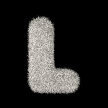 3D Rendering Creative Illustration White Furry Letter L