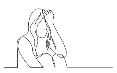 Poster - continuous line drawing of addicted woman in despair