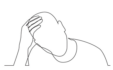 Wall Mural - continuous line drawing of man in need