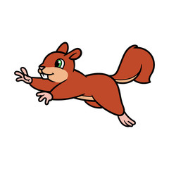 Wall Mural - Cartoon Jumping Squirrel