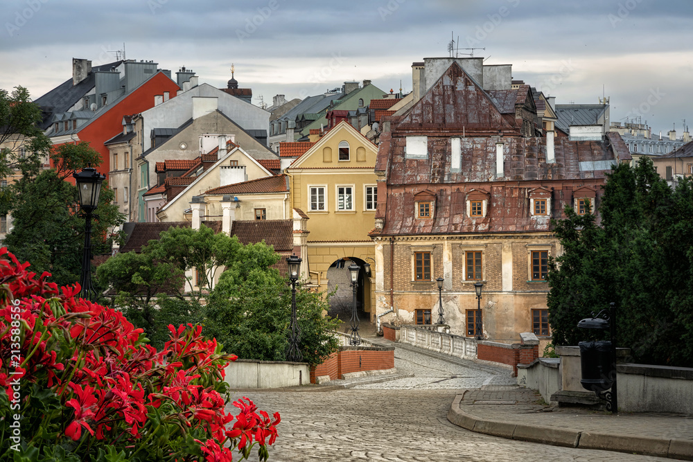 View of old town of Lublin from Lublin Castle, Poland - obrazy, fototapety, plakaty 