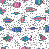 Fototapeta  - Seamless pattern with cute fishes