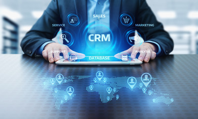 Wall Mural - crm customer relationship management business internet techology concept