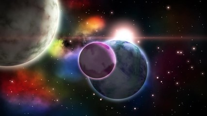 Wall Mural - Planets in a distant galaxy. Loop.