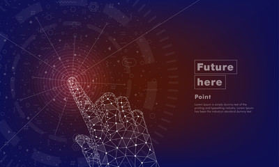 Fototapete - touch the future. innovations systems intuitive thinking and development technologies in automatics 
