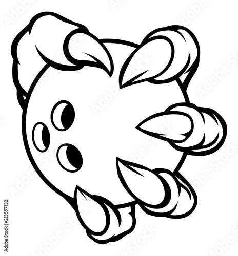 Monster animal claw holding...