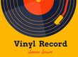 vinyl record music vector with yellow background graphic