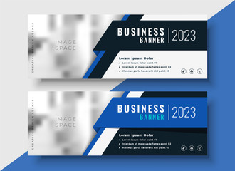 professional blue business banners with image space