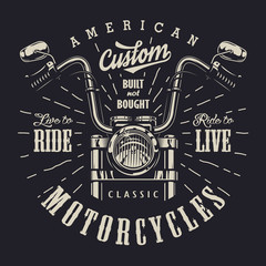 Wall Mural - Vintage motorbike monochrome logotype