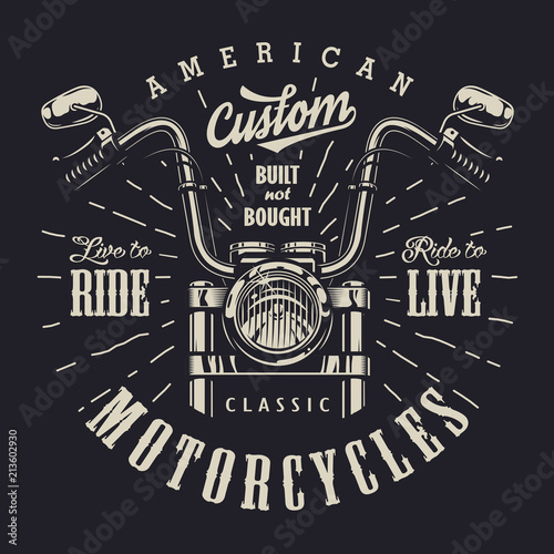 Vintage motorbike monochrome logotype