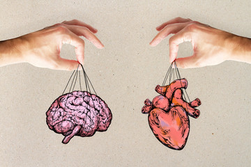 Poster - logic and feel concept with heart and brain