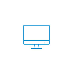Fototapete - Computer monitor line icon. Flat PC symbol. Vector isolated illustration