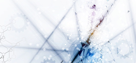 Neural network concept. Connected cells with links. High technology process. Abstract background