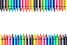 Crayon Drawing Border Multicolored Background