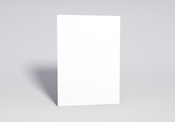 Poster - Blank white Page Mock up, 3d rendering. Soft shadow.