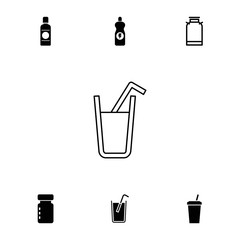 Wall Mural - Collection of 7 soda filled and outline icons