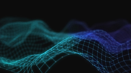 Poster - Abstract 3d technology futuristic geometrical and science neon background. Plexus digital wallpaper. Business concept. Medical structure and artificial intelligence. Rendering computer virtual reality