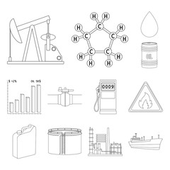 Wall Mural - Oil industry outline icons in set collection for design. Equipment and oil production vector symbol stock web illustration.