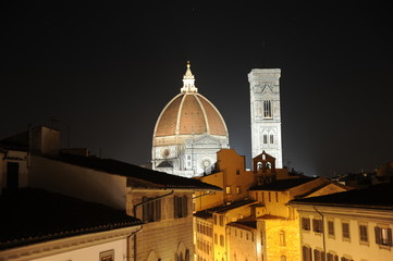 view of the city of Florence, in Italy, during a sunny day in winter