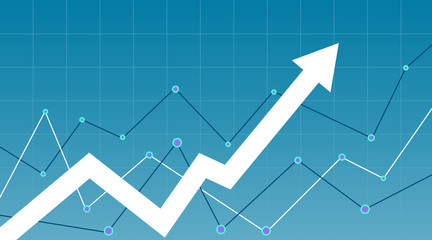 Abstract financial chart with arrow